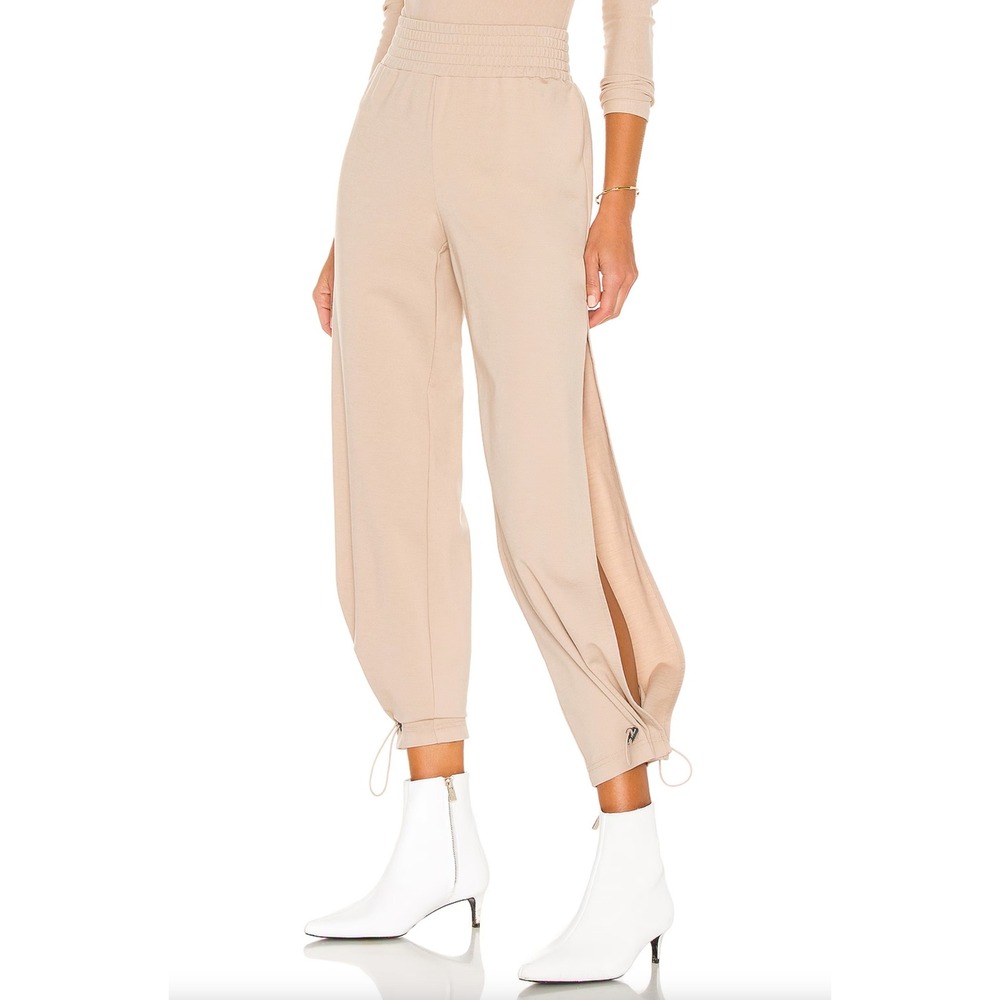 NEW Alice + Olilvia Miami Side Slit Jogger Pants Nude High Rise Womens Size M